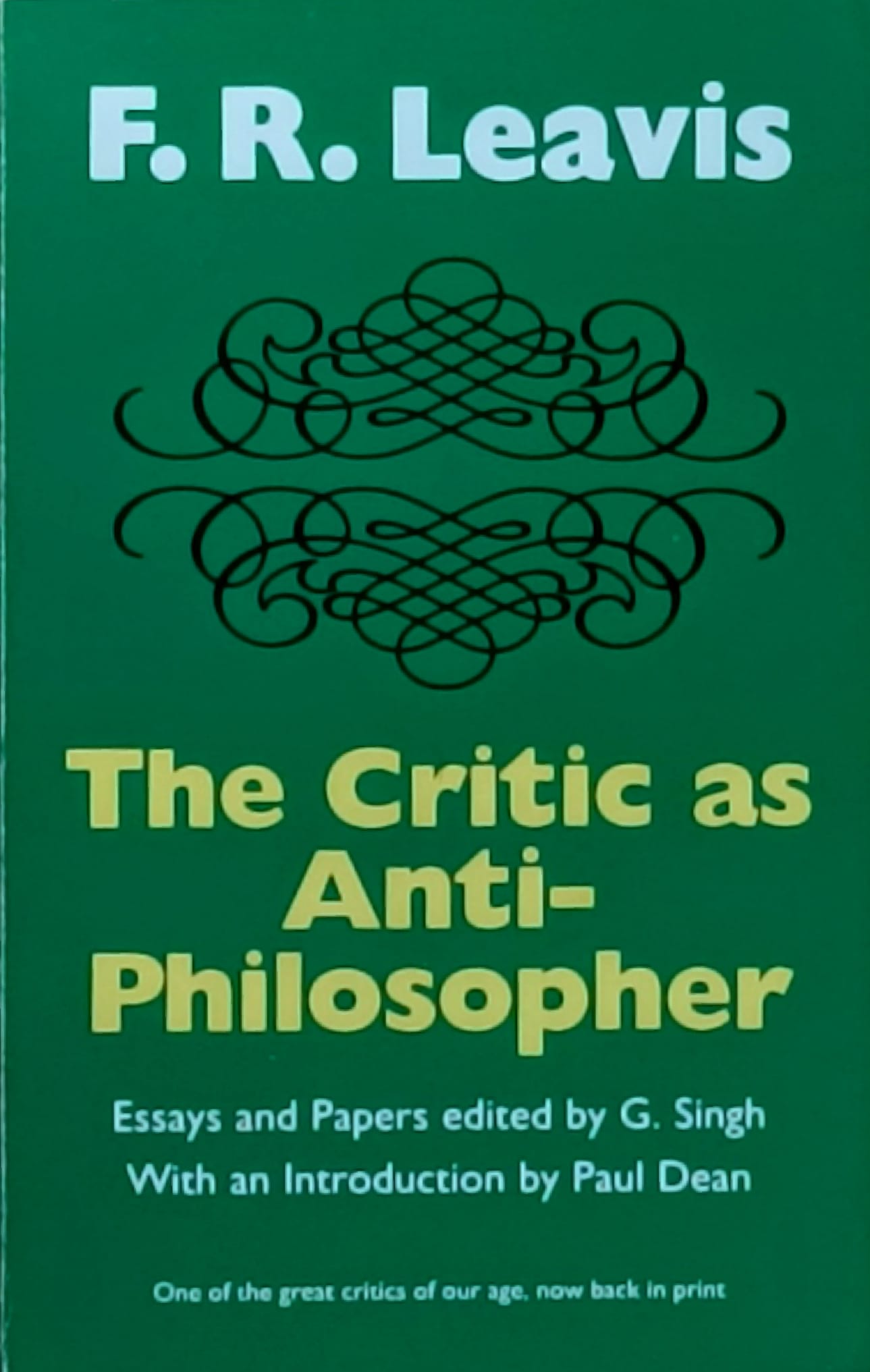 The Critic as Anti-Philosopher