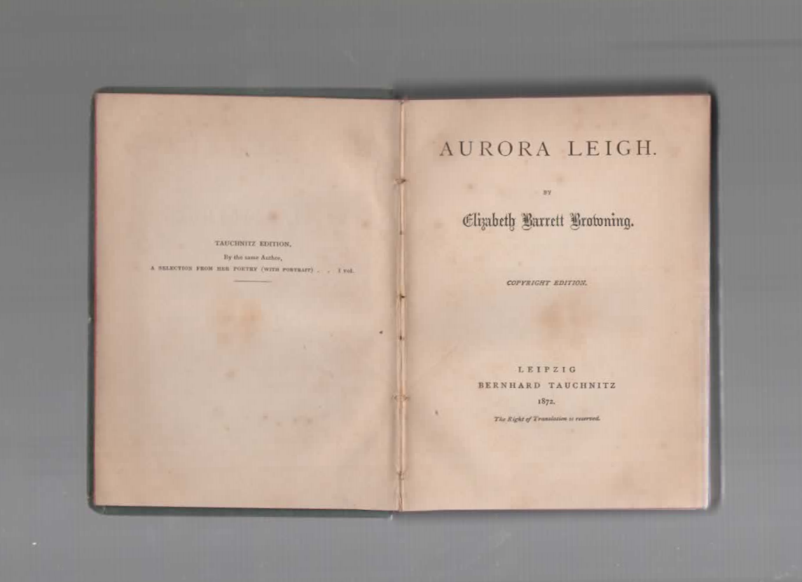 Aurora Leigh by Elizabeth Barren Browning